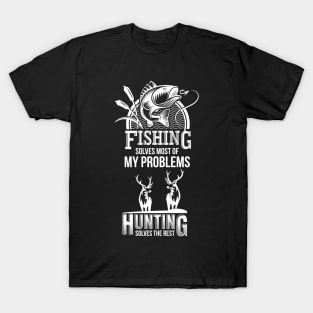 Funny Fishing And Hunting Gift Christmas Humor Hunter Cool T-Shirt